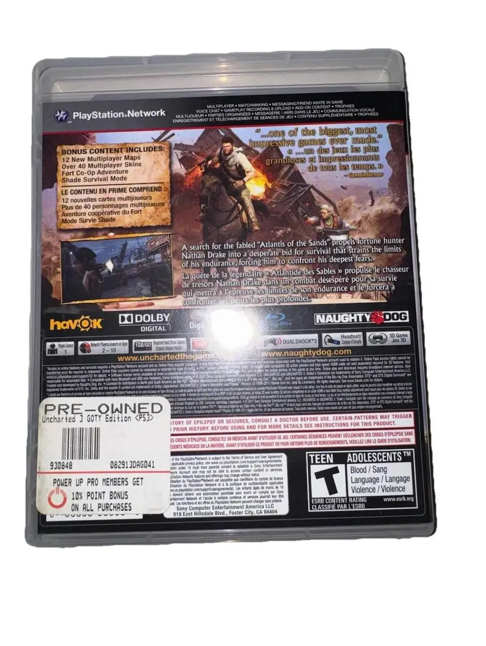 Uncharted 3: Drake's Deception Game of the Year Edition - PlayStation 3 PS3 CIB